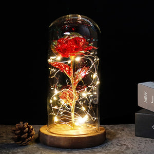 enchanted love rose - led glass dome forever rose valentine's day mother's day special romantic dark gray