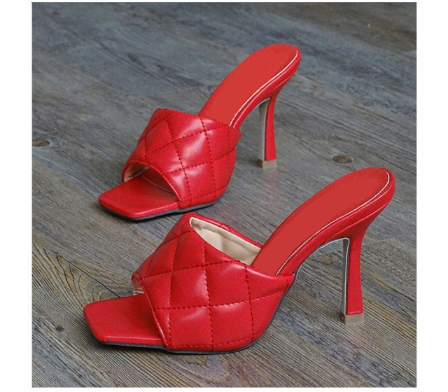 pretty toes - square toe heels - popular shoe !