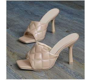 pretty toes - square toe heels - popular shoe !