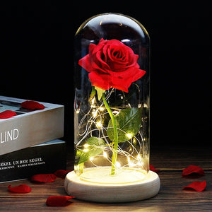 enchanted love rose - led glass dome forever rose valentine's day mother's day special romantic red 2