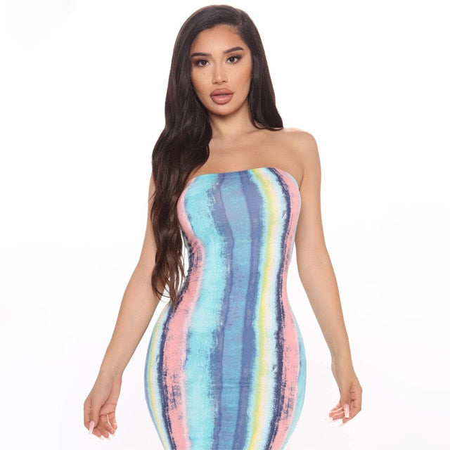 tyedye curves - sleeveless maxi dress - sexy/casual