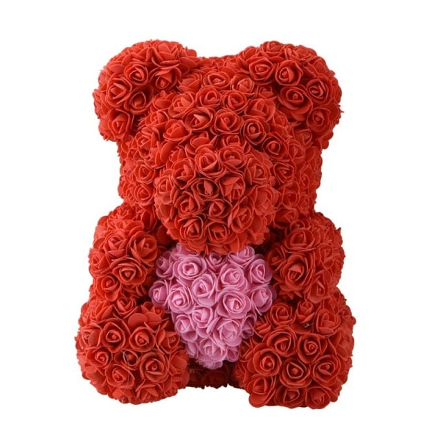 the love bears - 40cm & 25cm bear of roses with or without box! teddy bear valentine mothers day gift