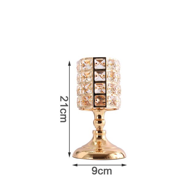 crystal glass tealight romantic candle holder gold light votive holder wedding table centerpiece candlesticks party home decor 21cmx9cm / cn