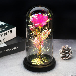 enchanted love rose - led glass dome forever rose valentine's day mother's day special romantic light grey