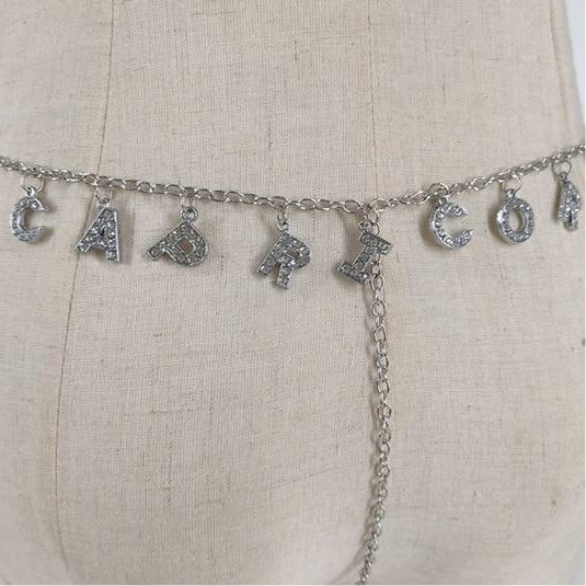 zodiac statement thong - astrology waist chain - crystal constellations thong jewelry