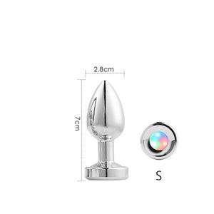 led butt plug metal anal plug with light sex games for couples luminous anal cork prostate massage buttplug tail erotic toys touch-s