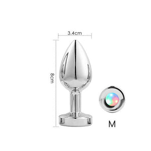 led butt plug metal anal plug with light sex games for couples luminous anal cork prostate massage buttplug tail erotic toys touch-m