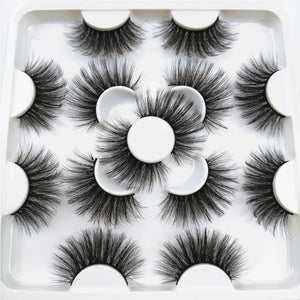 xclusive lashes - 7 pairs faux mink eyelashes 25mm lashes fluffy messy 3d mink lashes wholesale, 8 pairs natural false eyelashes extension