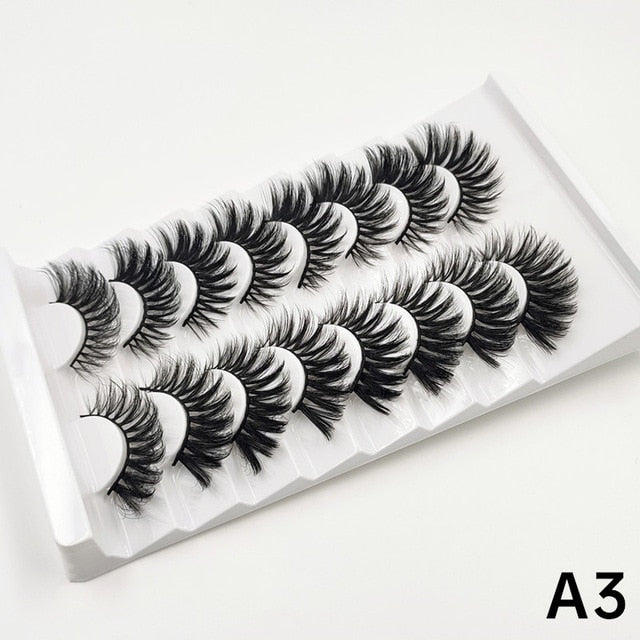 xclusive lashes - 7 pairs faux mink eyelashes 25mm lashes fluffy messy 3d mink lashes wholesale, 8 pairs natural false eyelashes extension