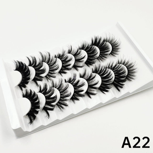 xclusive lashes - 7 pairs faux mink eyelashes 25mm lashes fluffy messy 3d mink lashes wholesale, 8 pairs natural false eyelashes extension