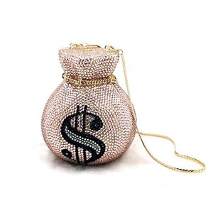 “money bag bae” - luxurypouch money bags dollar sign bling crystal clutch bag diamond default title