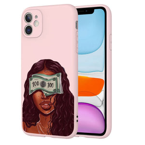 afro girls black women art case for iphone 11 12 xr xs max x 7 8 6 plus 11pro max make money cash girl melanin poppin case