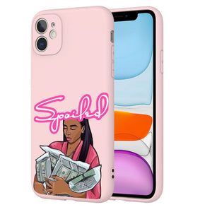 afro girls black women art case for iphone 11 12 xr xs max x 7 8 6 plus 11pro max make money cash girl melanin poppin case