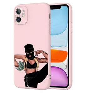 afro girls black women art case for iphone 11 12 xr xs max x 7 8 6 plus 11pro max make money cash girl melanin poppin case