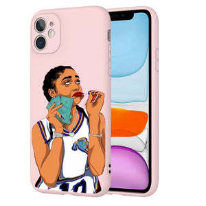 afro girls black women art case for iphone 11 12 xr xs max x 7 8 6 plus 11pro max make money cash girl melanin poppin case