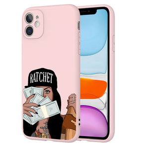 afro girls black women art case for iphone 11 12 xr xs max x 7 8 6 plus 11pro max make money cash girl melanin poppin case