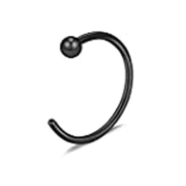 nose rings - 1pcs u shaped nose ring hoop septum rings jewelry  stainless steel nose piercing fake piercing oreja pircing jewelry style 4-black