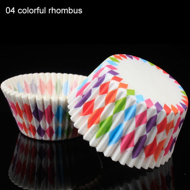 100pcs/pack cake muffin cupcake paper cups cake box cupcake kitchen liner kitchen baking accessories cake mold small muffin boxes color rhombus