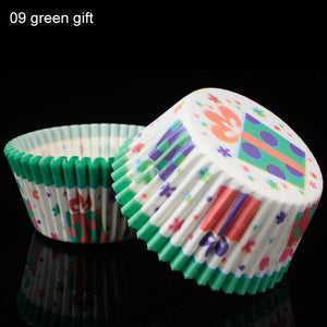 100pcs/pack cake muffin cupcake paper cups cake box cupcake kitchen liner kitchen baking accessories cake mold small muffin boxes green gift