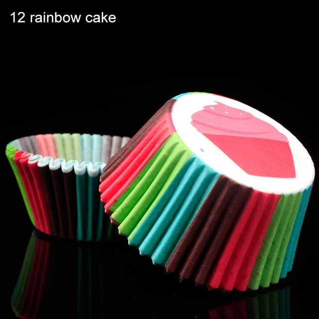 100pcs/pack cake muffin cupcake paper cups cake box cupcake kitchen liner kitchen baking accessories cake mold small muffin boxes rainbow cake