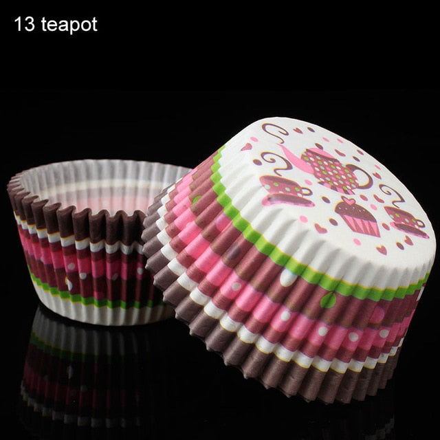 100pcs/pack cake muffin cupcake paper cups cake box cupcake kitchen liner kitchen baking accessories cake mold small muffin boxes teapot