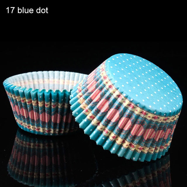 100pcs/pack cake muffin cupcake paper cups cake box cupcake kitchen liner kitchen baking accessories cake mold small muffin boxes blue dot