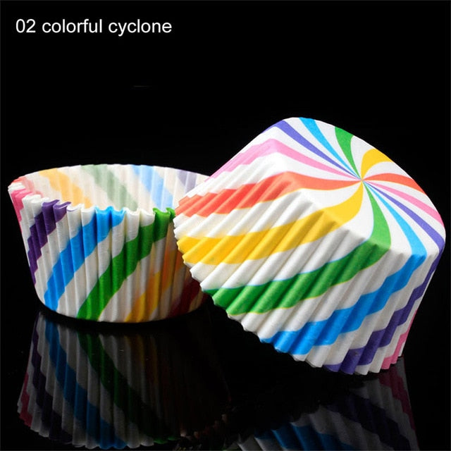 100pcs/pack cake muffin cupcake paper cups cake box cupcake kitchen liner kitchen baking accessories cake mold small muffin boxes color cyclone