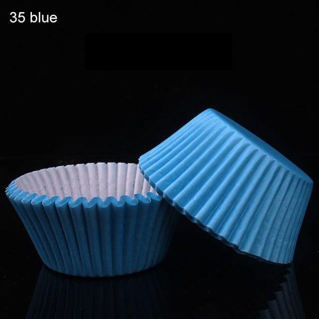 100pcs/pack cake muffin cupcake paper cups cake box cupcake kitchen liner kitchen baking accessories cake mold small muffin boxes blue