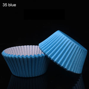 100pcs/pack cake muffin cupcake paper cups cake box cupcake kitchen liner kitchen baking accessories cake mold small muffin boxes blue