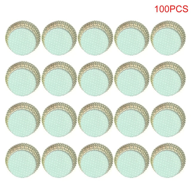 100pcs/pack cake muffin cupcake paper cups cake box cupcake kitchen liner kitchen baking accessories cake mold small muffin boxes green point