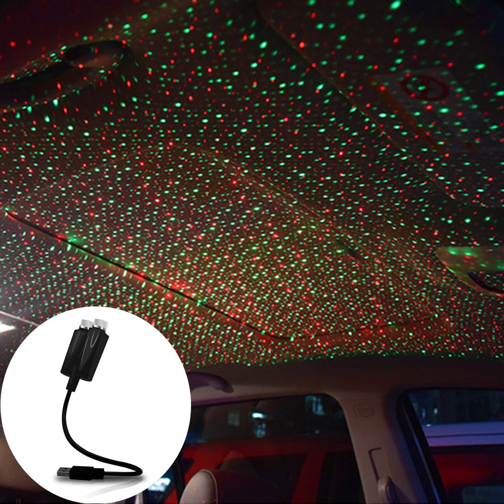 usb car roof star light universal disco stage sky projector laser night lamp for wedding new year christmas interior decorative