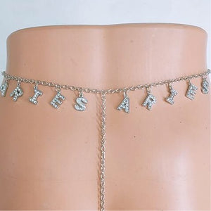 zodiac statement thong - astrology waist chain - crystal constellations thong jewelry