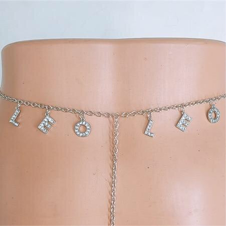 zodiac statement thong - astrology waist chain - crystal constellations thong jewelry