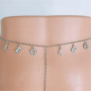 zodiac statement thong - astrology waist chain - crystal constellations thong jewelry