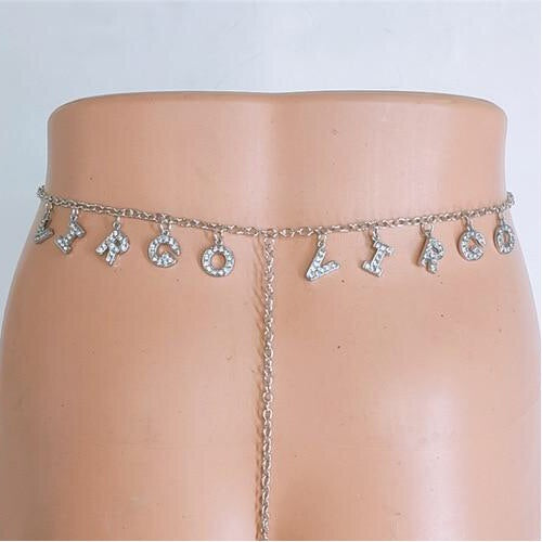 zodiac statement thong - astrology waist chain - crystal constellations thong jewelry