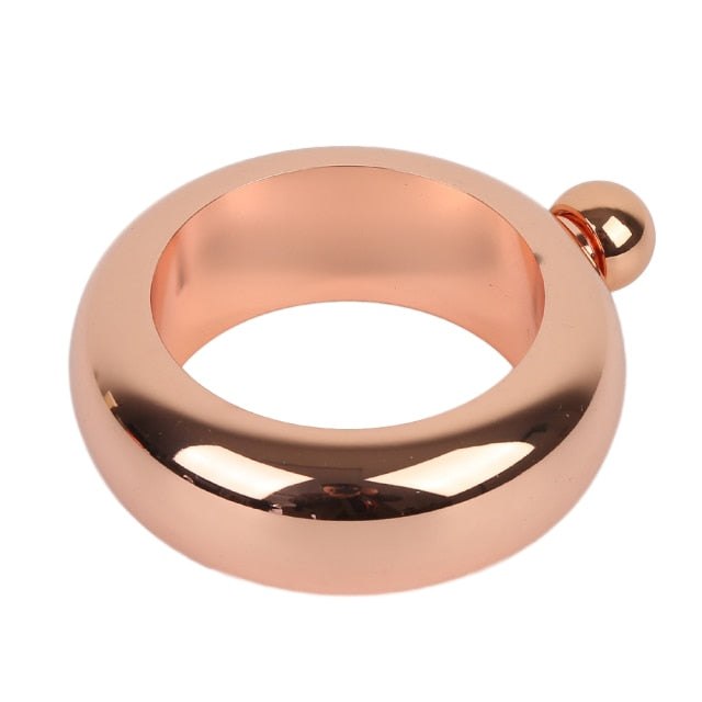 fill me up flask! jug bracelet hip flask portable round flask for alcohol drinkware bracelet jewelry alcohol bottle gift 3.5oz for woman rose gold b 2