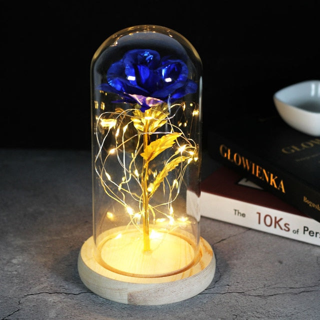 enchanted love rose - led glass dome forever rose valentine's day mother's day special romantic blue