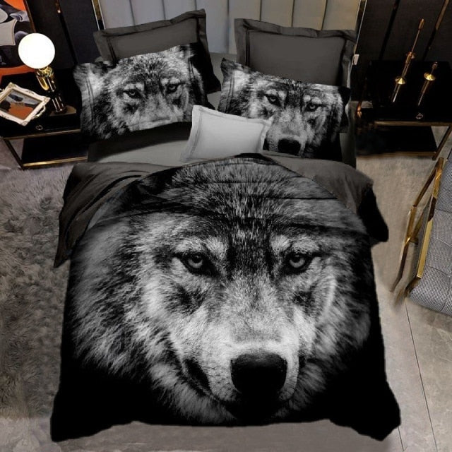 3d love rose heart bedding set nordic duvet cover 150x200 220x240 king size quilt cover modern cat wolf print pillowcase no bed sheet