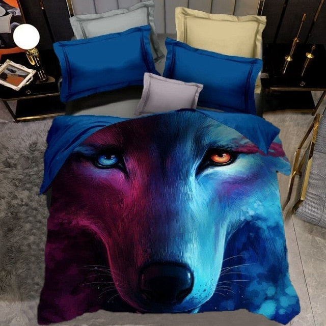 3d love rose heart bedding set nordic duvet cover 150x200 220x240 king size quilt cover modern cat wolf print pillowcase no bed sheet