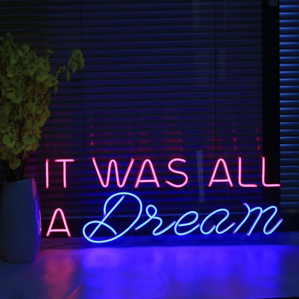 custom 12v led neon signs light it was all a dream acrylic material home room wall decoration ins party wedding decor signs