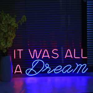 custom 12v led neon signs light it was all a dream acrylic material home room wall decoration ins party wedding decor signs