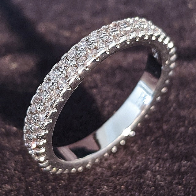 eternity ring - luxury 925 sterling silver wedding band for women ladies love jewelry