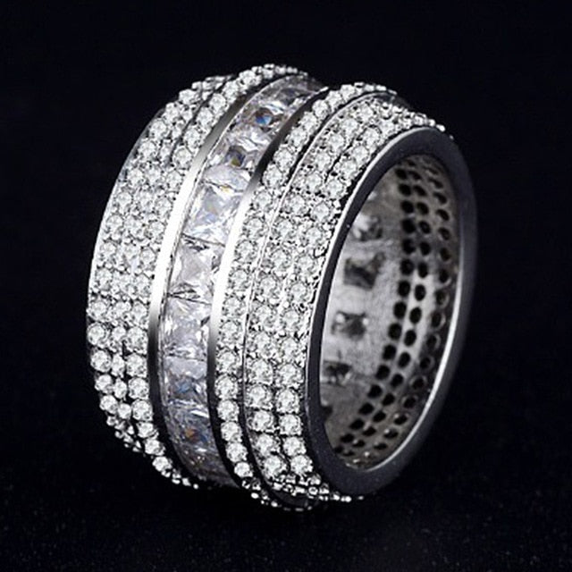 eternity ring - luxury 925 sterling silver wedding band for women ladies love jewelry