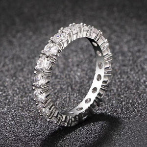 eternity ring - luxury 925 sterling silver wedding band for women ladies love jewelry