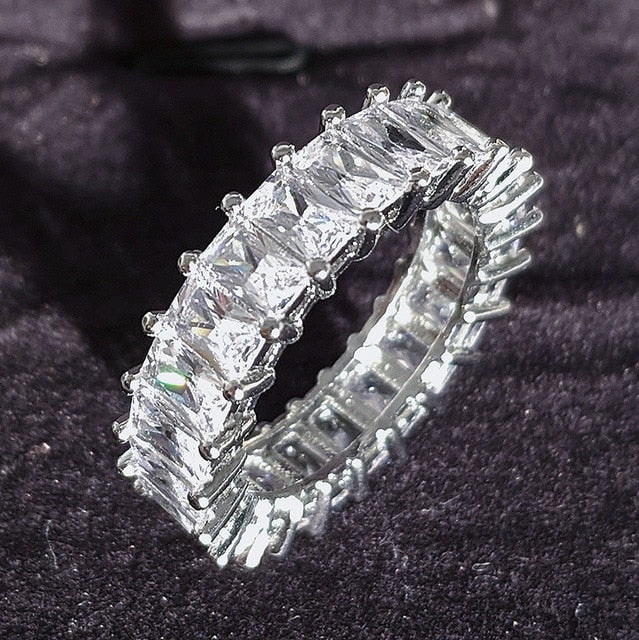 eternity ring - luxury 925 sterling silver wedding band for women ladies love jewelry