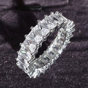 eternity ring - luxury 925 sterling silver wedding band for women ladies love jewelry