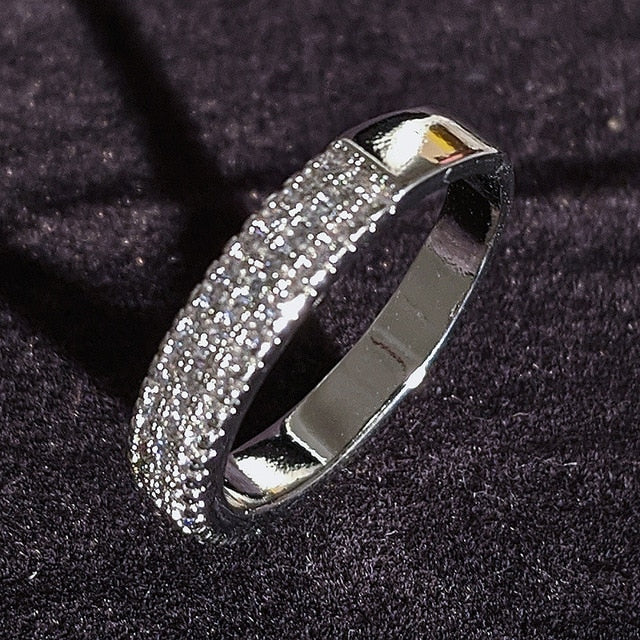 eternity ring - luxury 925 sterling silver wedding band for women ladies love jewelry