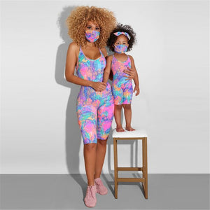 nashakaite summer mother and daughter clothes butterfly print sling jumpsuit sleeveless backless rompers mommy and me outfits