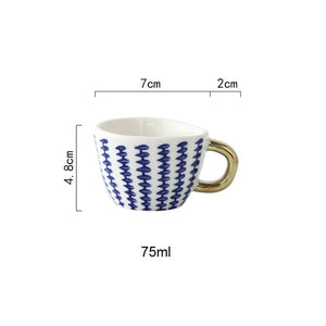 creative geometric ceramic mugs with gold handle handmade coffee cups irregular shaped tea milk mug cup unique gifts home decor 14