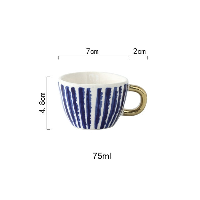 creative geometric ceramic mugs with gold handle handmade coffee cups irregular shaped tea milk mug cup unique gifts home decor 18